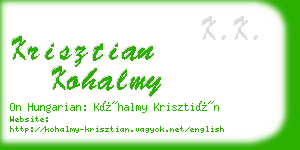 krisztian kohalmy business card